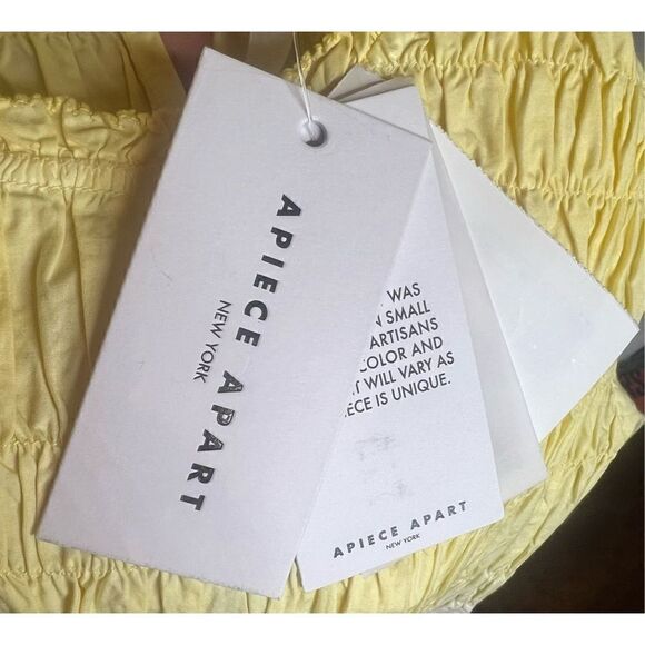 APIECE APART Aldea Smocked Mini Dress in Soft Dip Dye NWT Organic Cotton Size XS - Picture 11 of 11